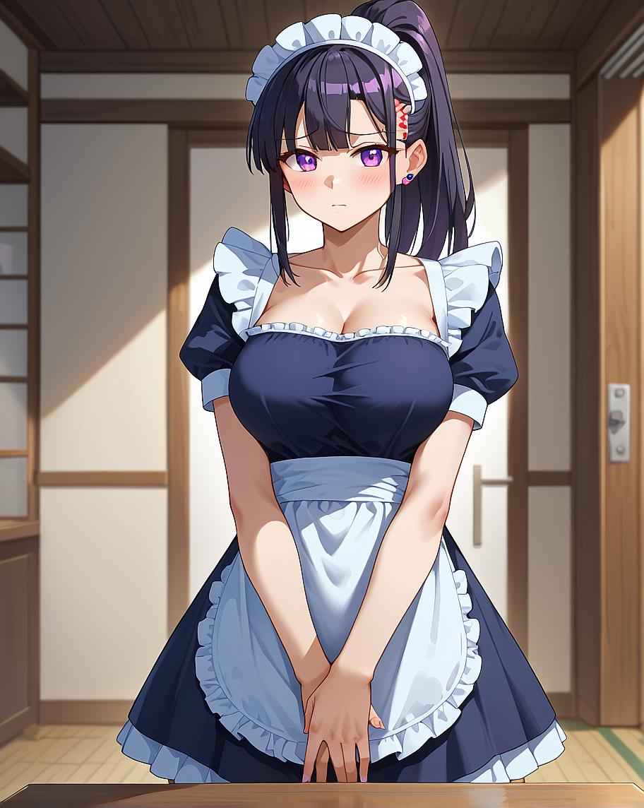 Anime girl in maid uniform.