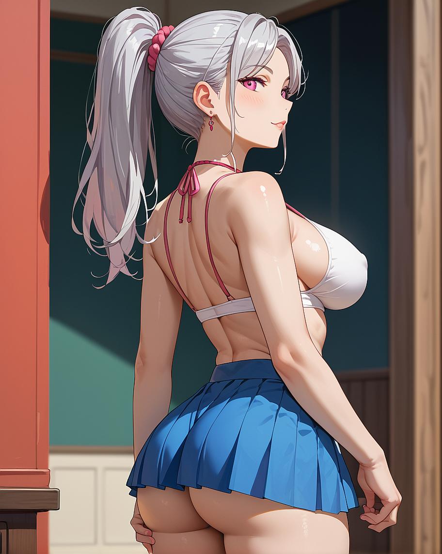 "Anime girl in school uniform."