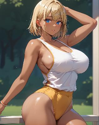 "Anime-style female character in athletic wear."